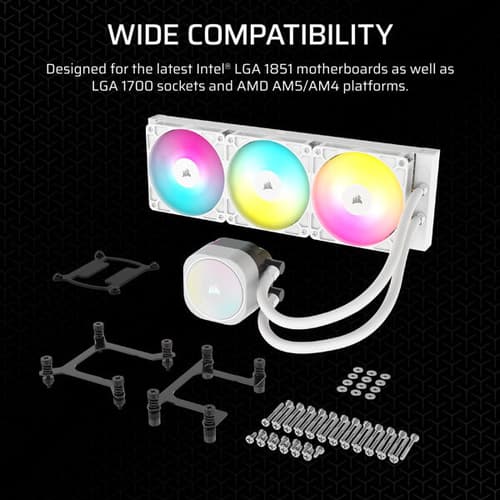 Corsair Nautilus 360 RS ARGB CPU Liquid Cooler (White)